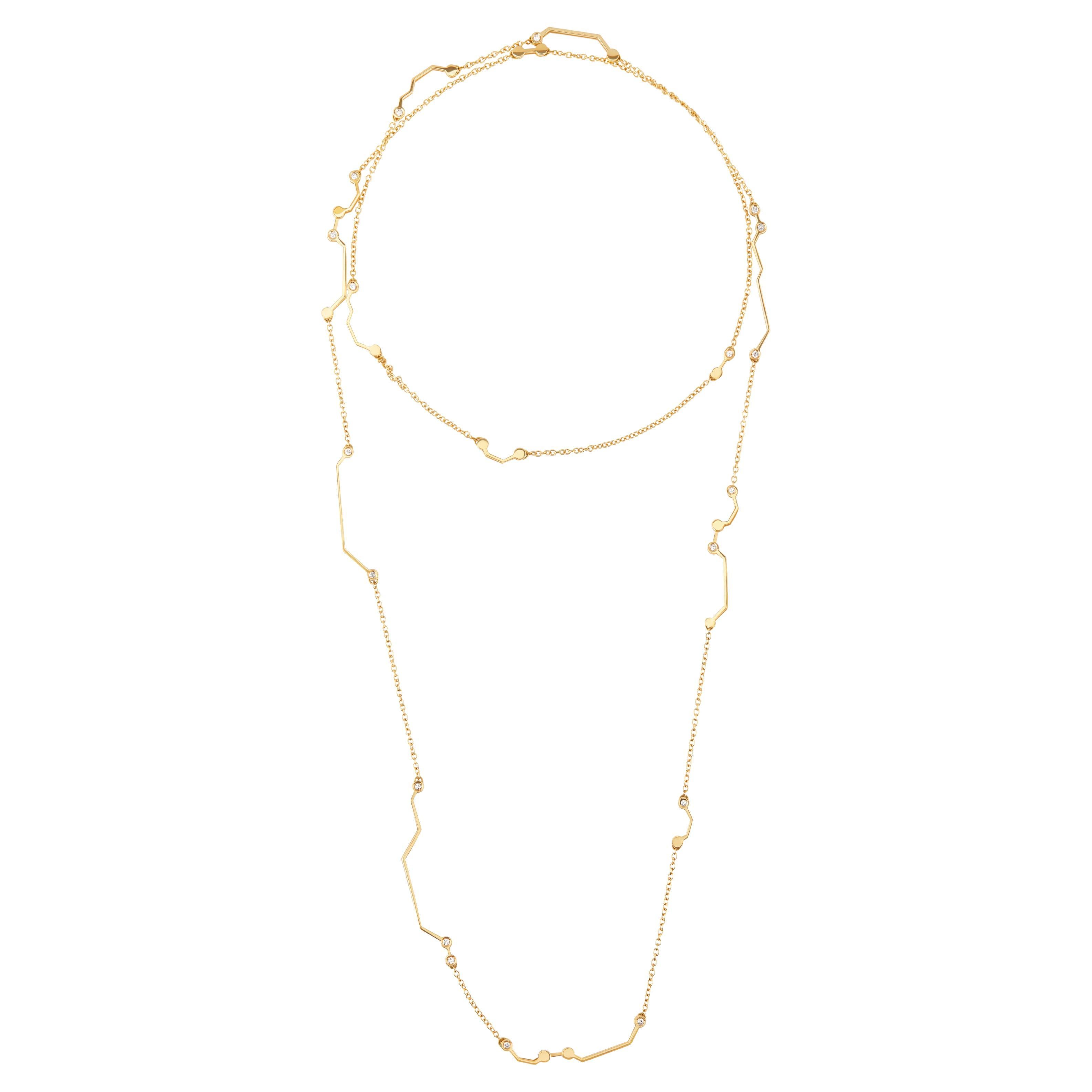 Nathalie Jean Collar contemporáneo de cadena de eslabones de oro amarillo con diamantes de 0,468 quilates