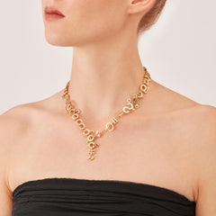 Nathalie Jean Collana a catena d'oro contemporanea con diamante e rubino da 1,75 carati