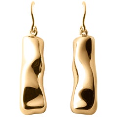 Nathalie Jean Contemporary 18 Karat Gold Drop Dangle Sculpture Earrings