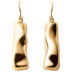 Nathalie Jean Contemporary 18k Gold Drop Dangle Sculpture Earrings