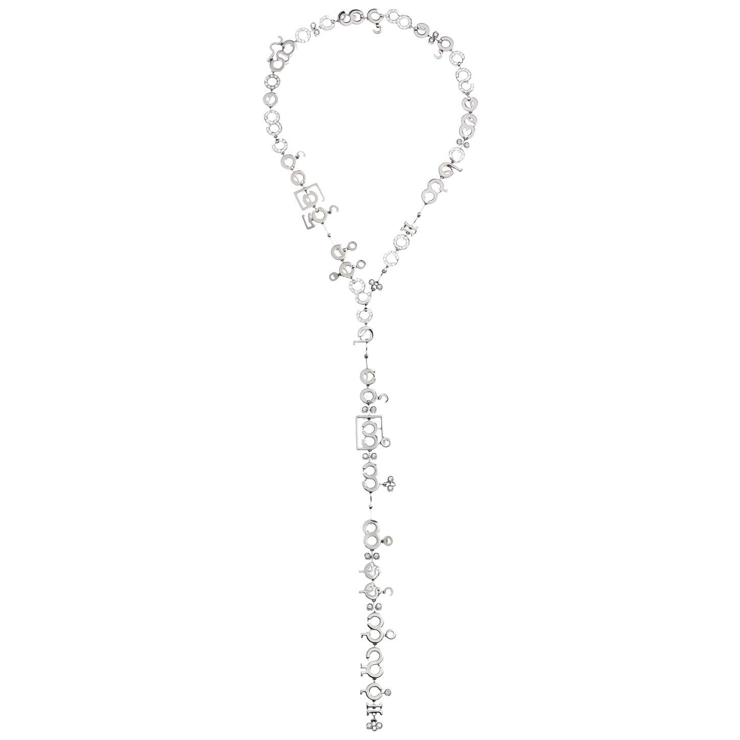 Nathalie Jean Contemporary 4.85 Carat Diamond 18k White Gold Chain Drop Necklace