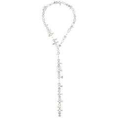 Nathalie Jean, collier contemporain en goutte à chaîne en or blanc avec diamants de 4,85 carats