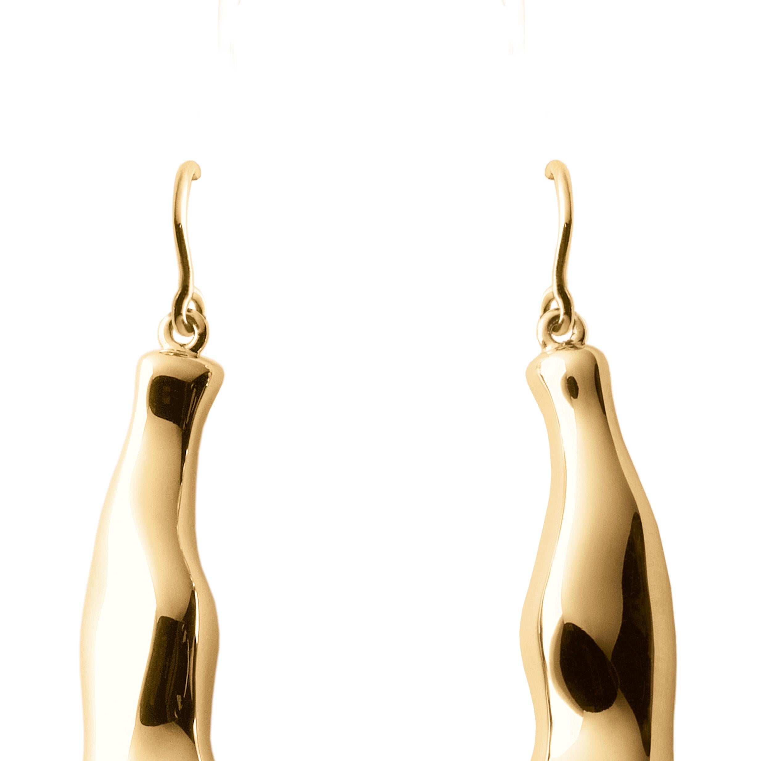 Nathalie Jean Contemporary Gold Limited Edition Drop Dangle Earrings In New Condition For Sale In Milan, Lombardia