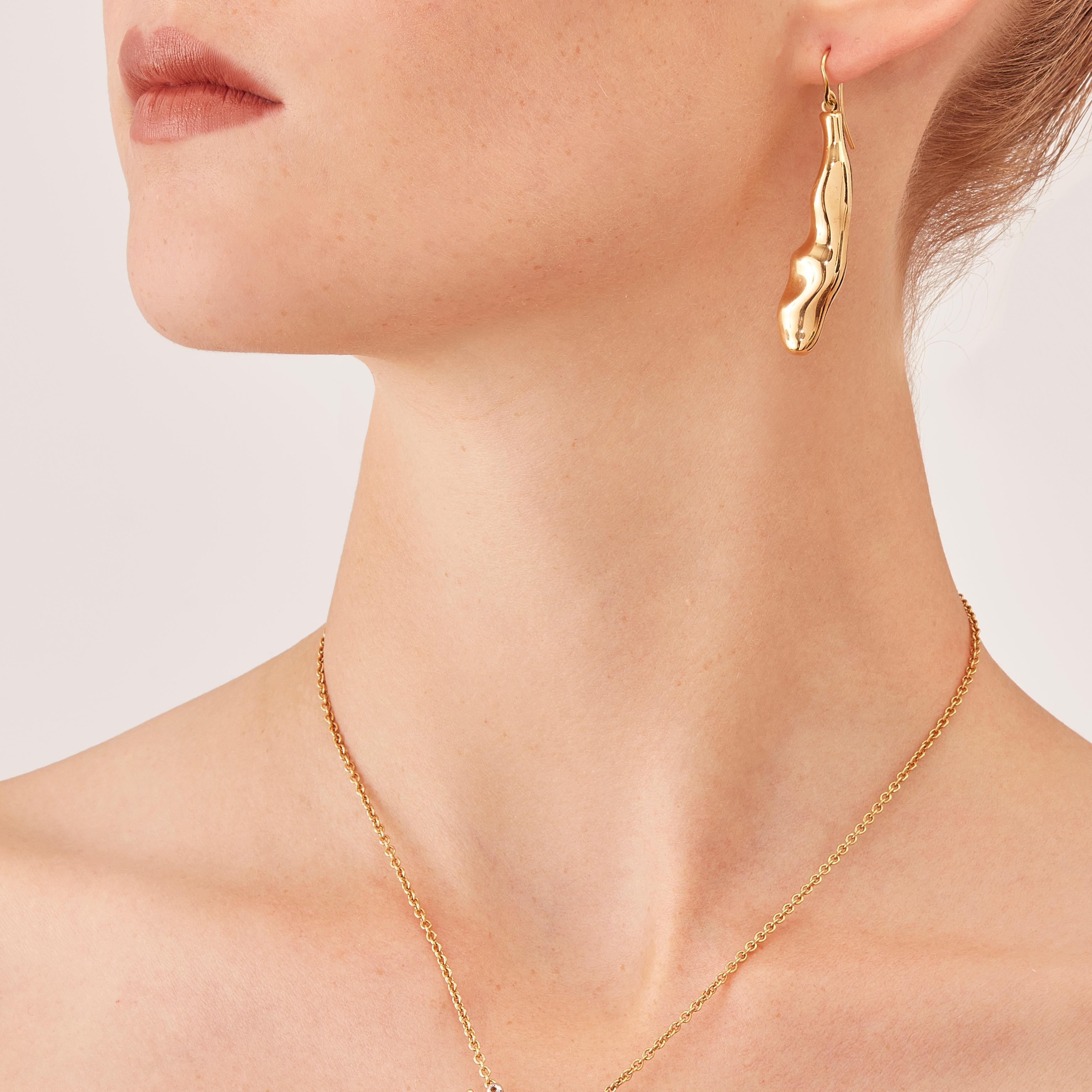 Women's or Men's Nathalie Jean Contemporary Gold Limited Edition Drop Dangle Earrings For Sale