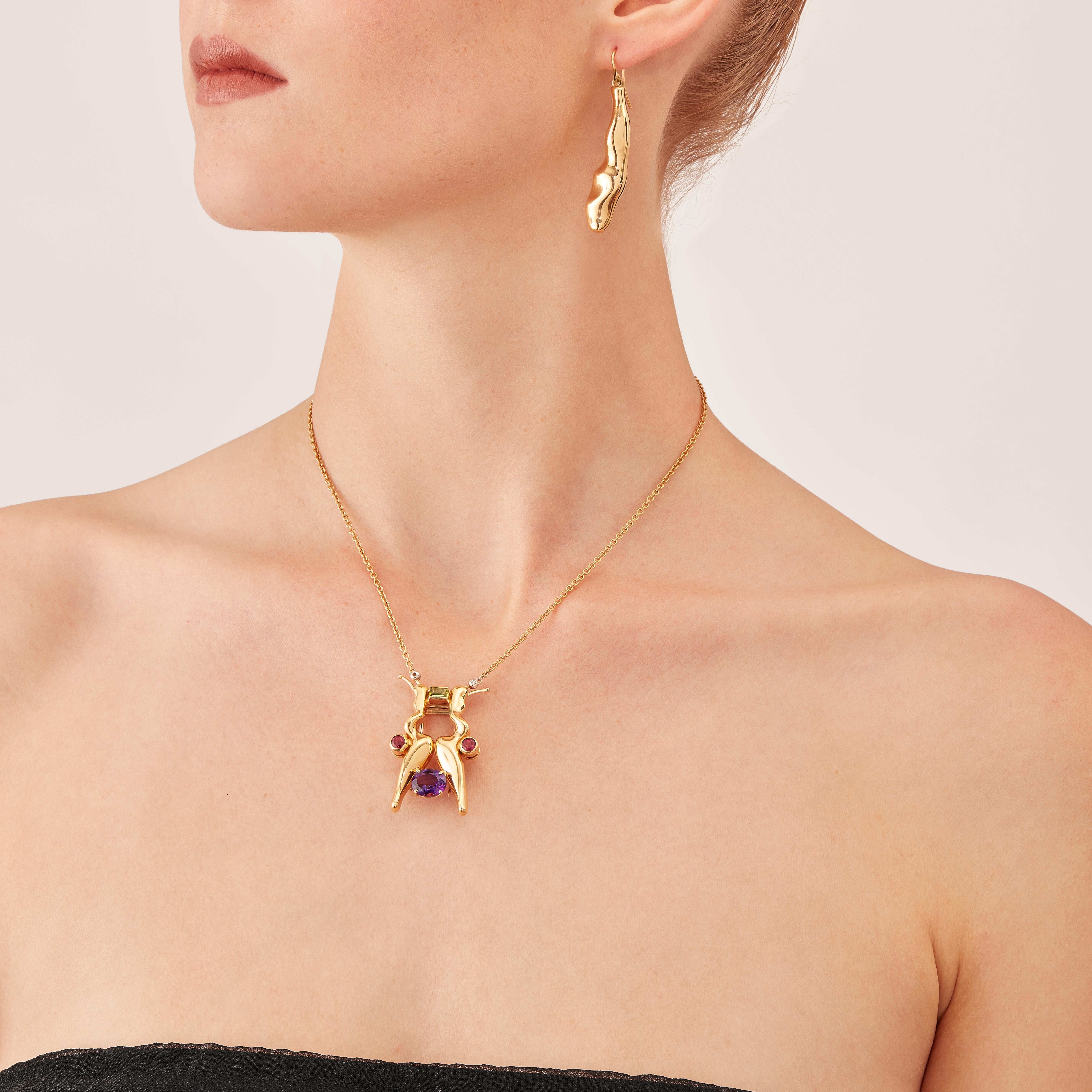 Nathalie Jean Contemporary Gold Limited Edition Drop Dangle Earrings For Sale 1