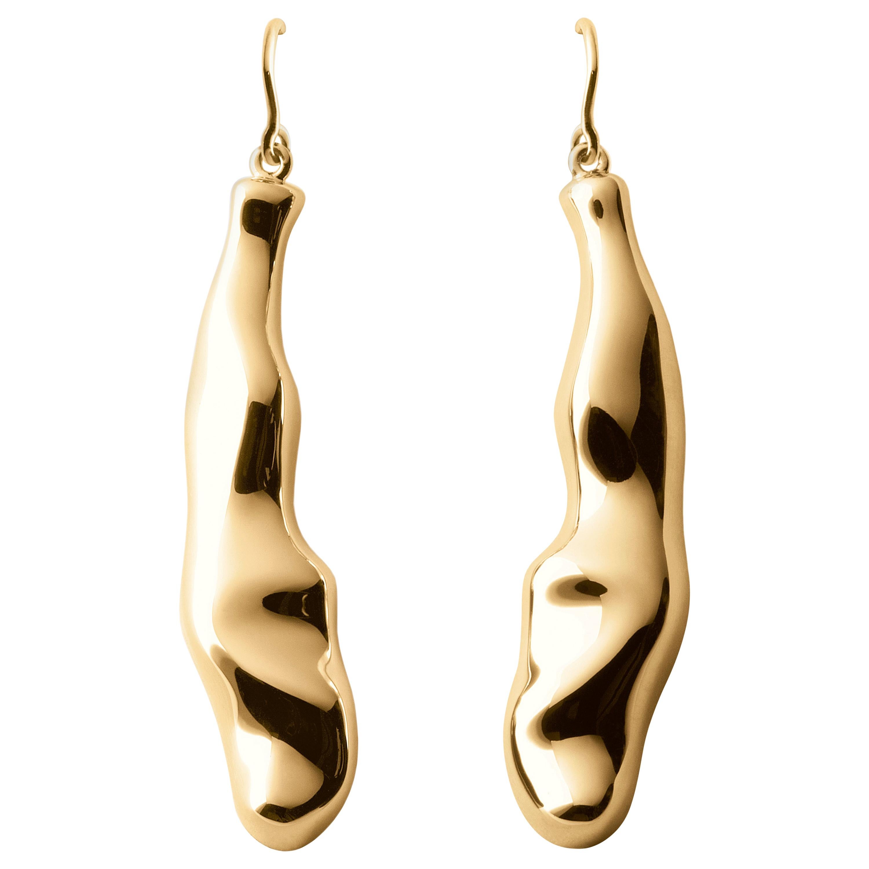 Nathalie Jean Contemporary Gold Limited Edition Drop Dangle Earrings For Sale