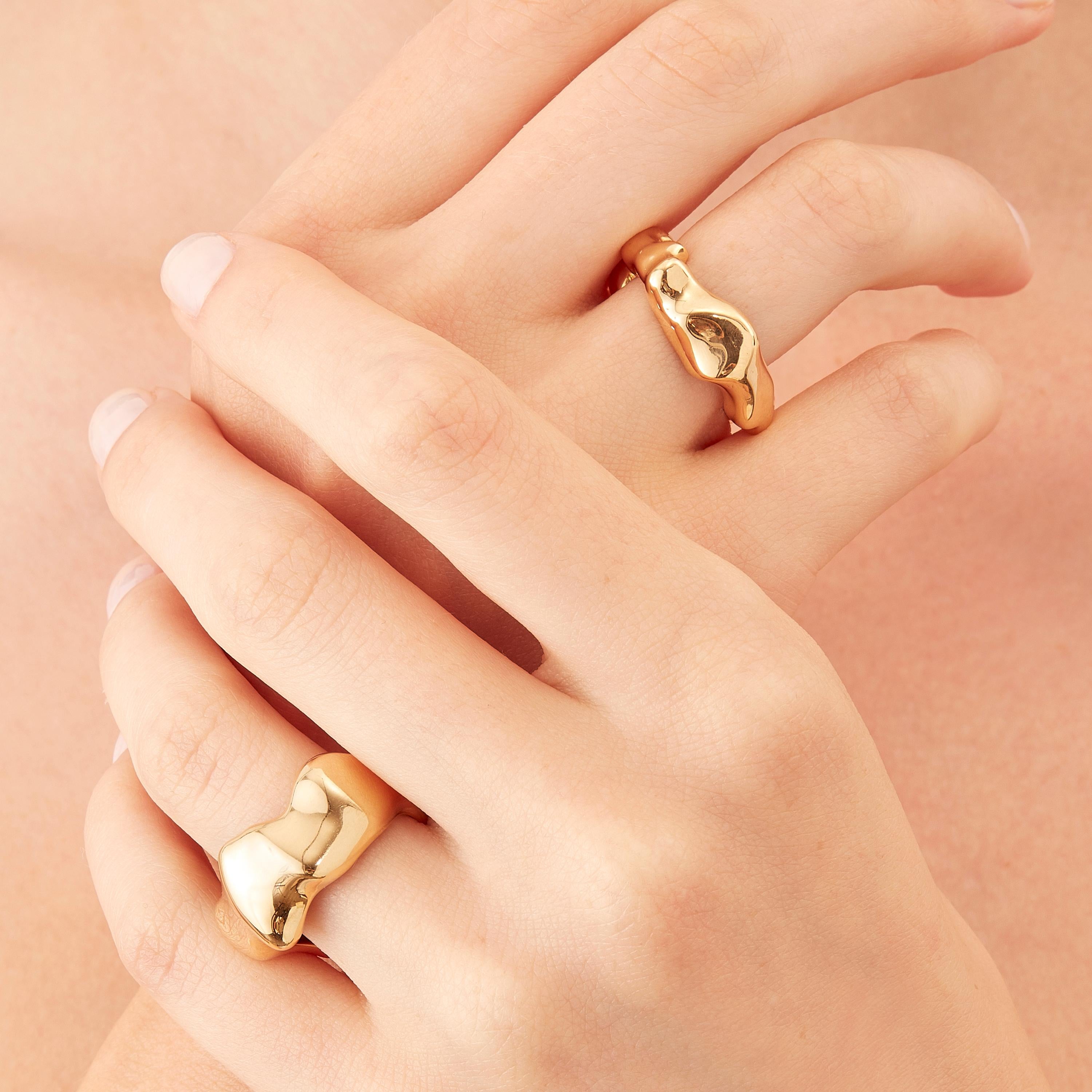 Nathalie Jean Contemporary Gold Limited Edition Fashion Band Sculpture Ring (Zeitgenössisch) im Angebot