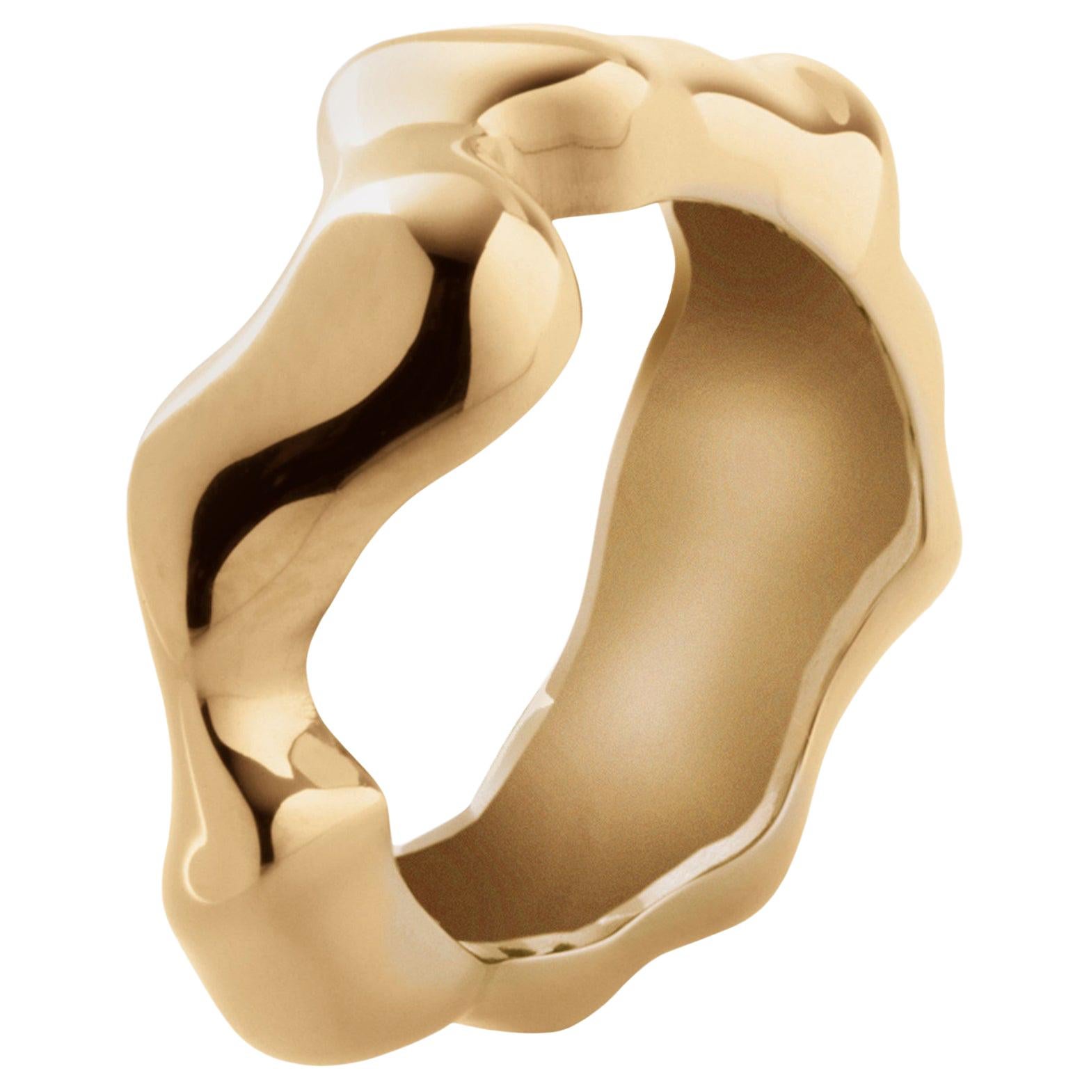 Nathalie Jean Contemporary Gold Limited Edition Fashion Band Sculpture Ring