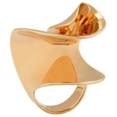 Nathalie Jean Contemporary Gold Limited Edition Sculpture Cocktail Ring