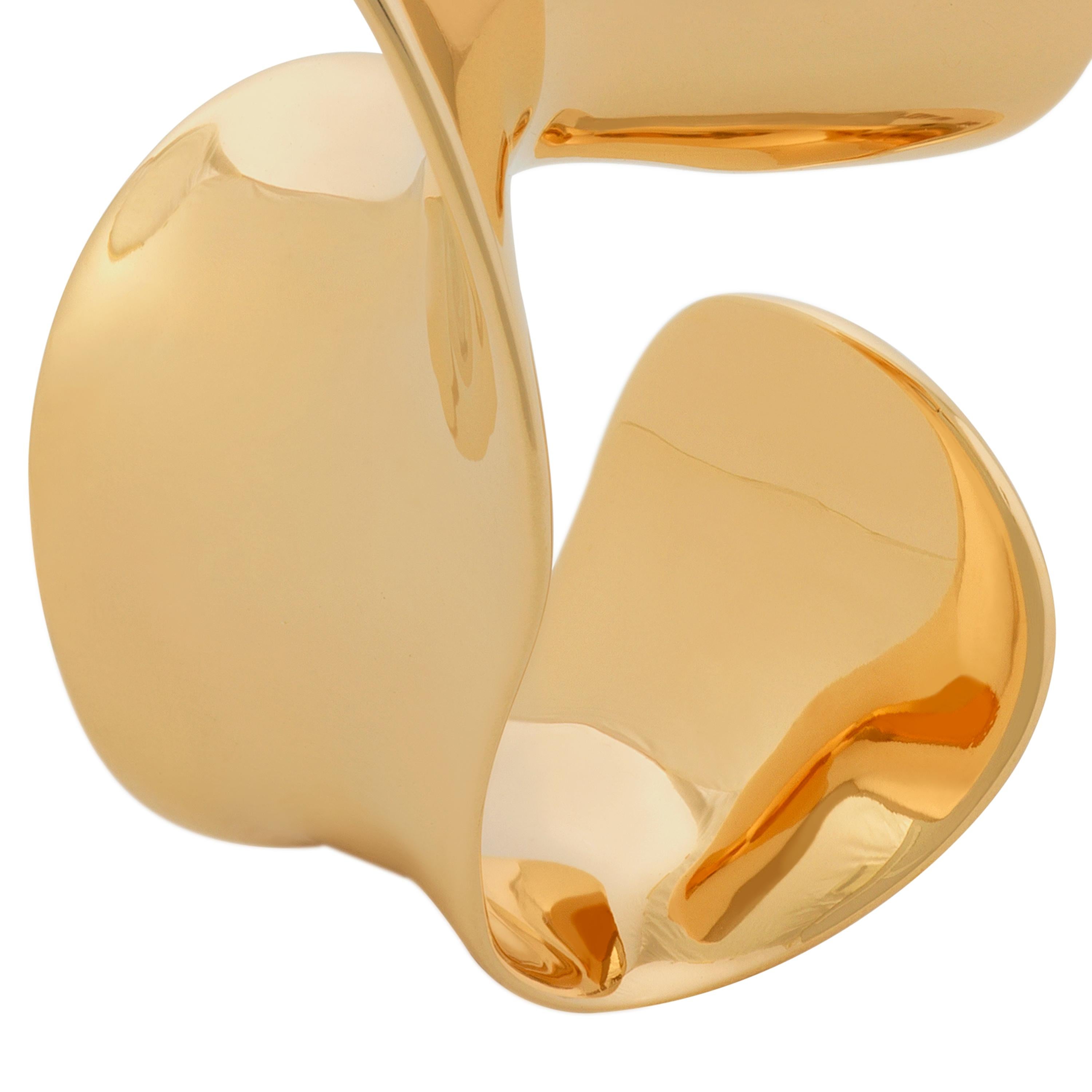 Nathalie Jean Contemporary Limited Edition 18 Karat Gold Sculpture Cocktail Ring For Sale 1