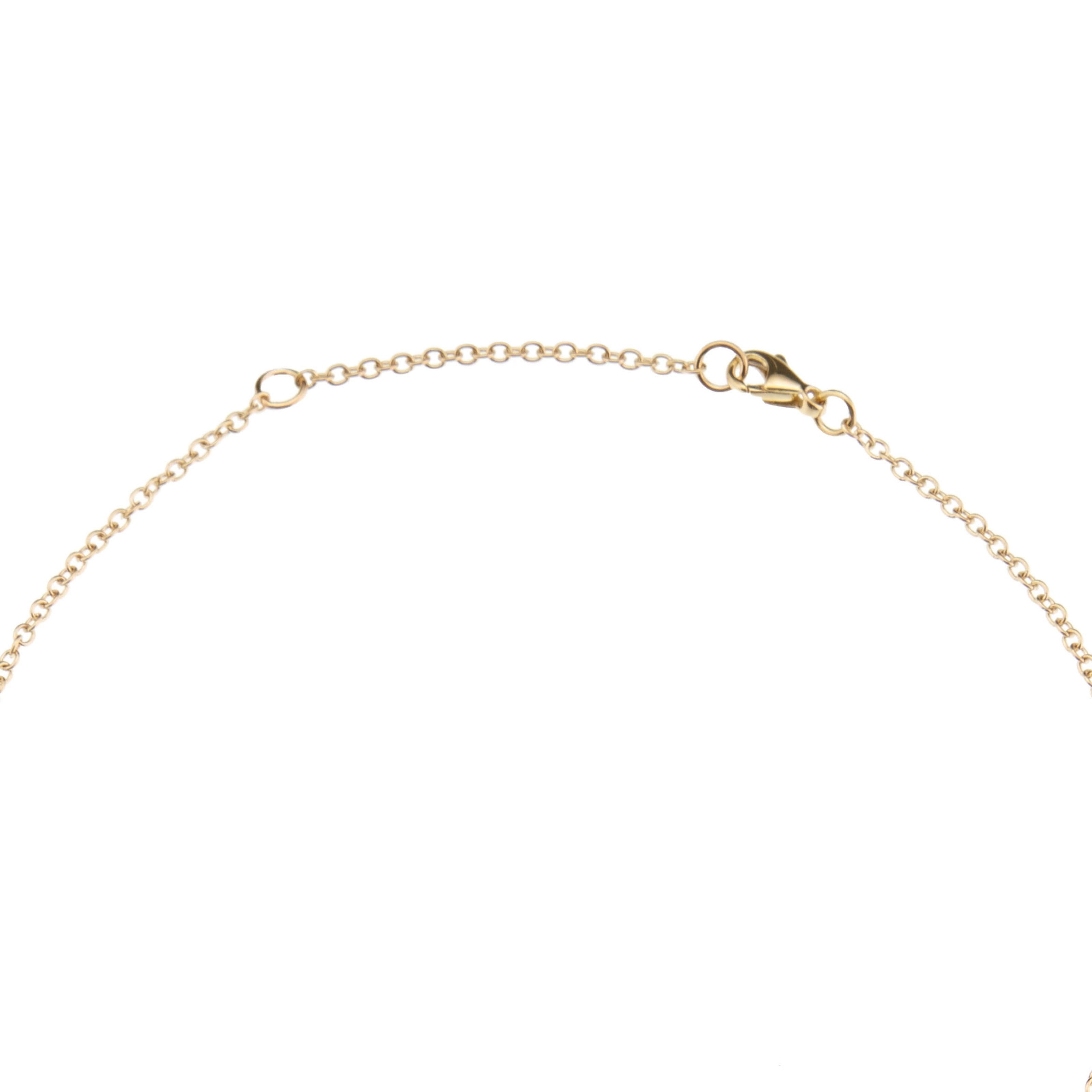 Nathalie Jean Contemporary Pearl 18k Yellow Gold Pendant Drop Chain Necklace In New Condition For Sale In Milan, Lombardia