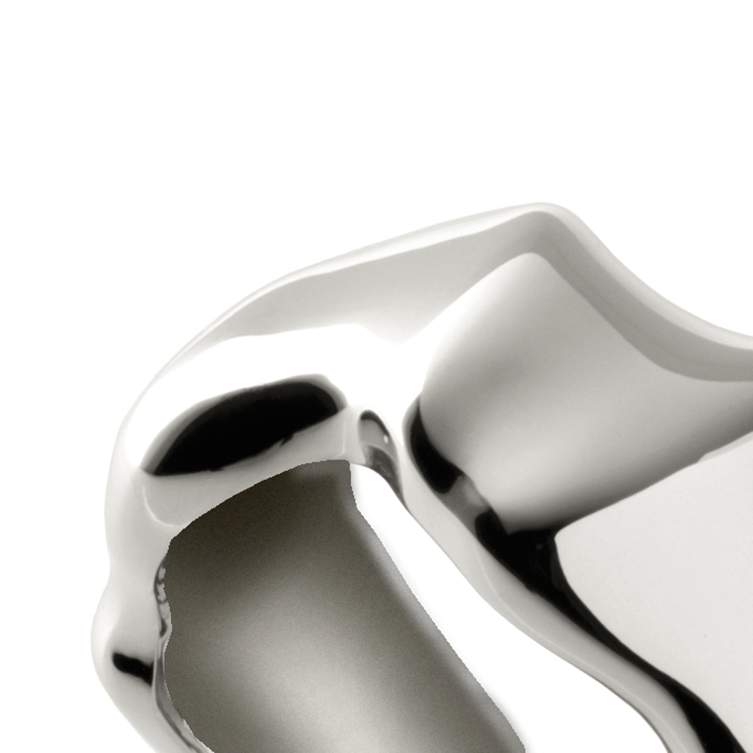 Baguette Cut Nathalie Jean Contemporary Rhodium Plated Sterling Silver Band Ring For Sale
