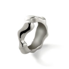 Nathalie Jean Contemporary Rhodium Plated Sterling Silver Band Sculpture Ring