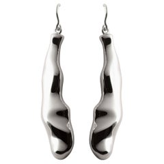 Nathalie Jean Contemporary Rhodium Plated Sterling Silver Drop Earrings