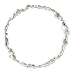 Nathalie Jean Contemporary Rhodium plattierte Sterling Silber Choker Halskette
