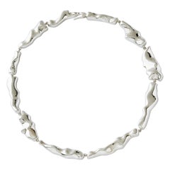 Nathalie Jean Contemporary Rhodinierte Sterling Silber Link Choker Halskette