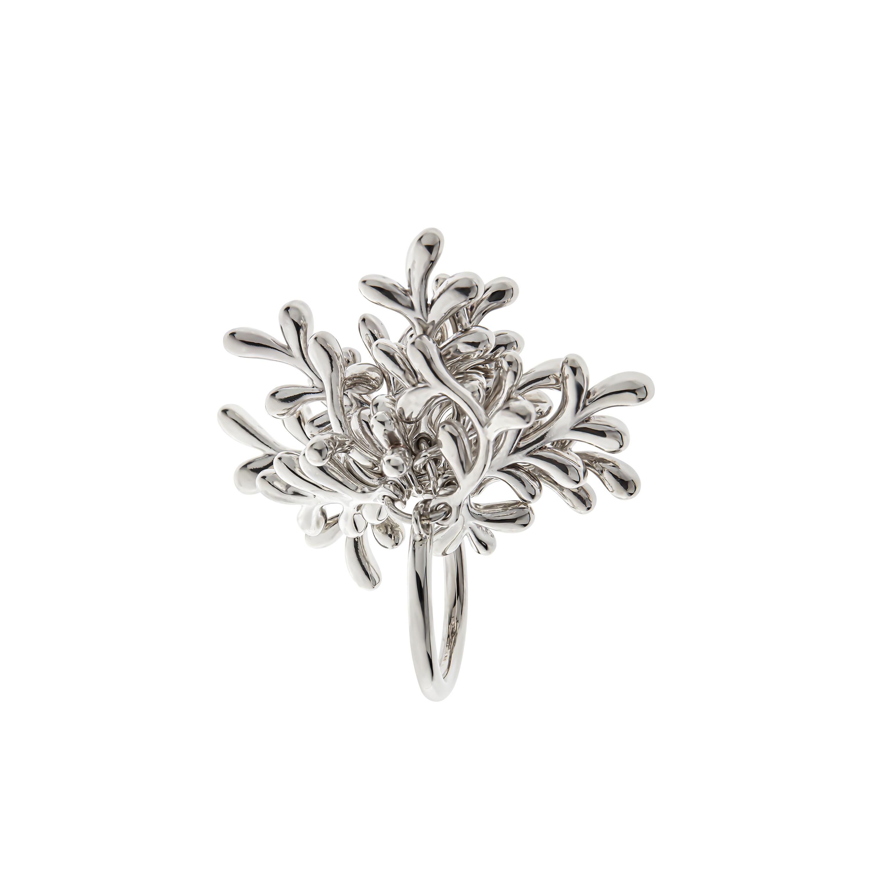 Nathalie Jean Contemporary Sterling Silver Cocktail Ring For Sale 1