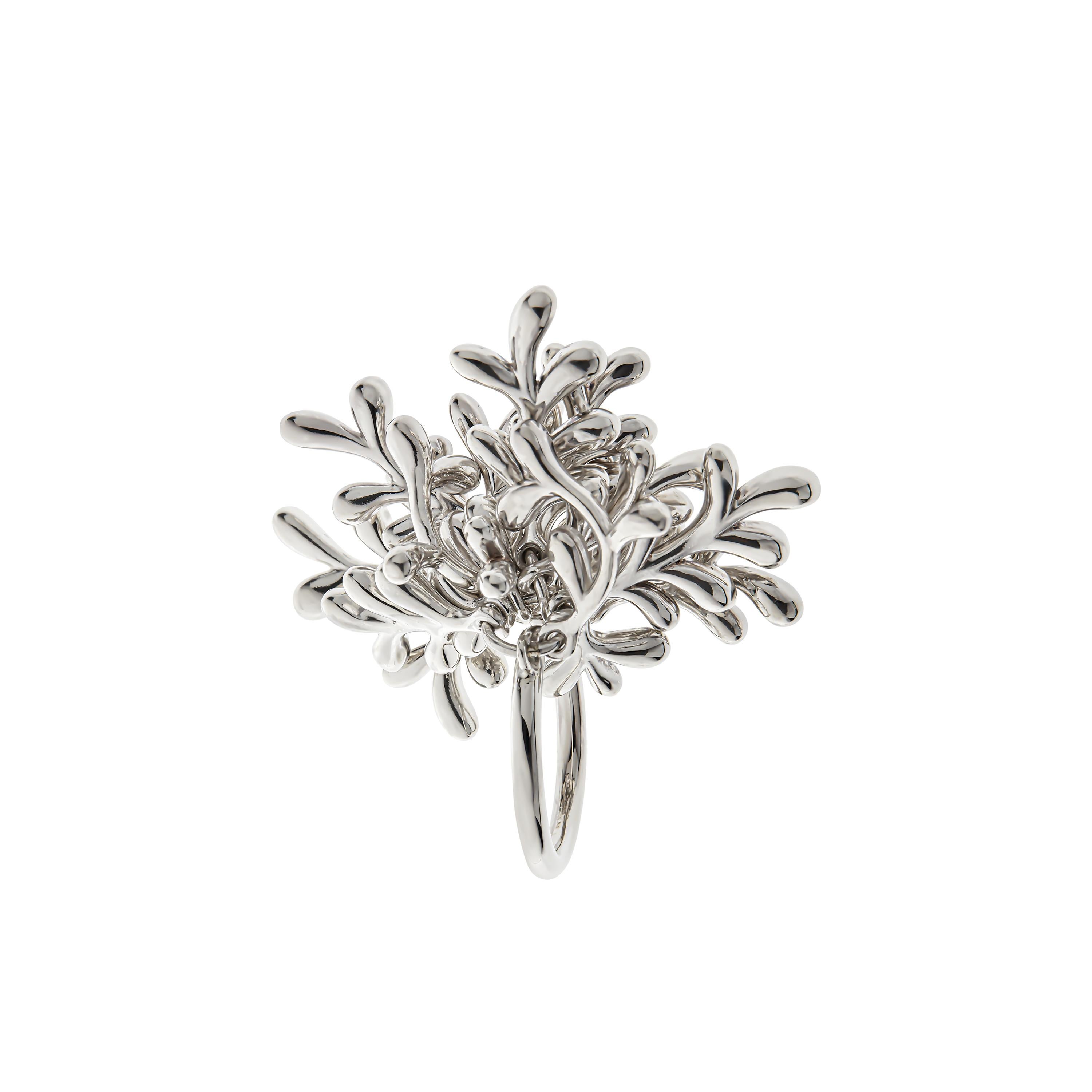 Nathalie Jean Contemporary Natural Style Sterling Silver Cocktail Ring For Sale 1