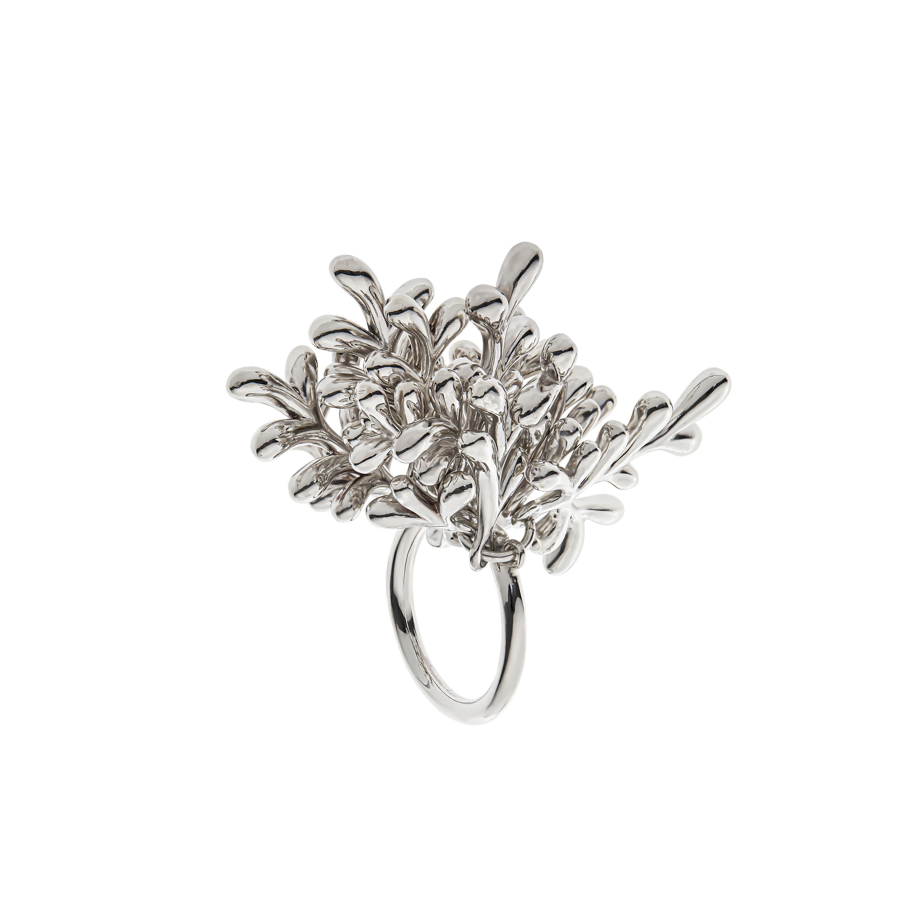 Nathalie Jean Contemporary Natural Style Sterling Silver Cocktail Ring For Sale 2