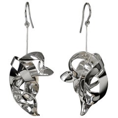 Pendientes Escultura Colgantes Contemporáneos de Plata de Ley Nathalie Jean