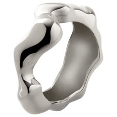 Nathalie Jean Contemporary Sterling Silver Fashion Band Sculpture Ring