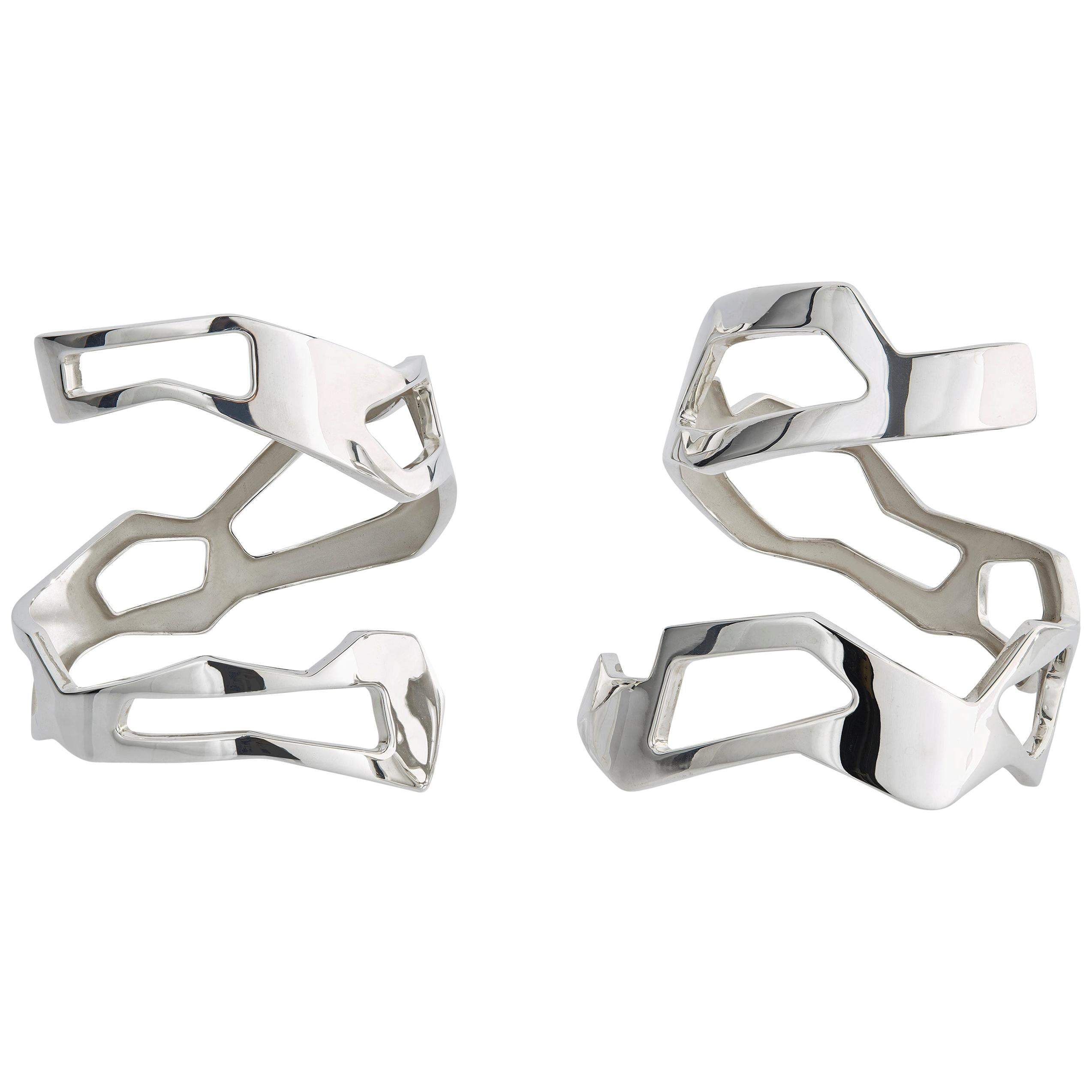 Nathalie Jean Contemporary Sterling Silver Limited Edition Cuff Bracelet Neuf - En vente à Milan, Lombardia