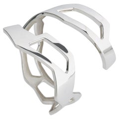 Nathalie Jean Contemporary Sterling Silver Limited Edition Manschettenknopf-Armband
