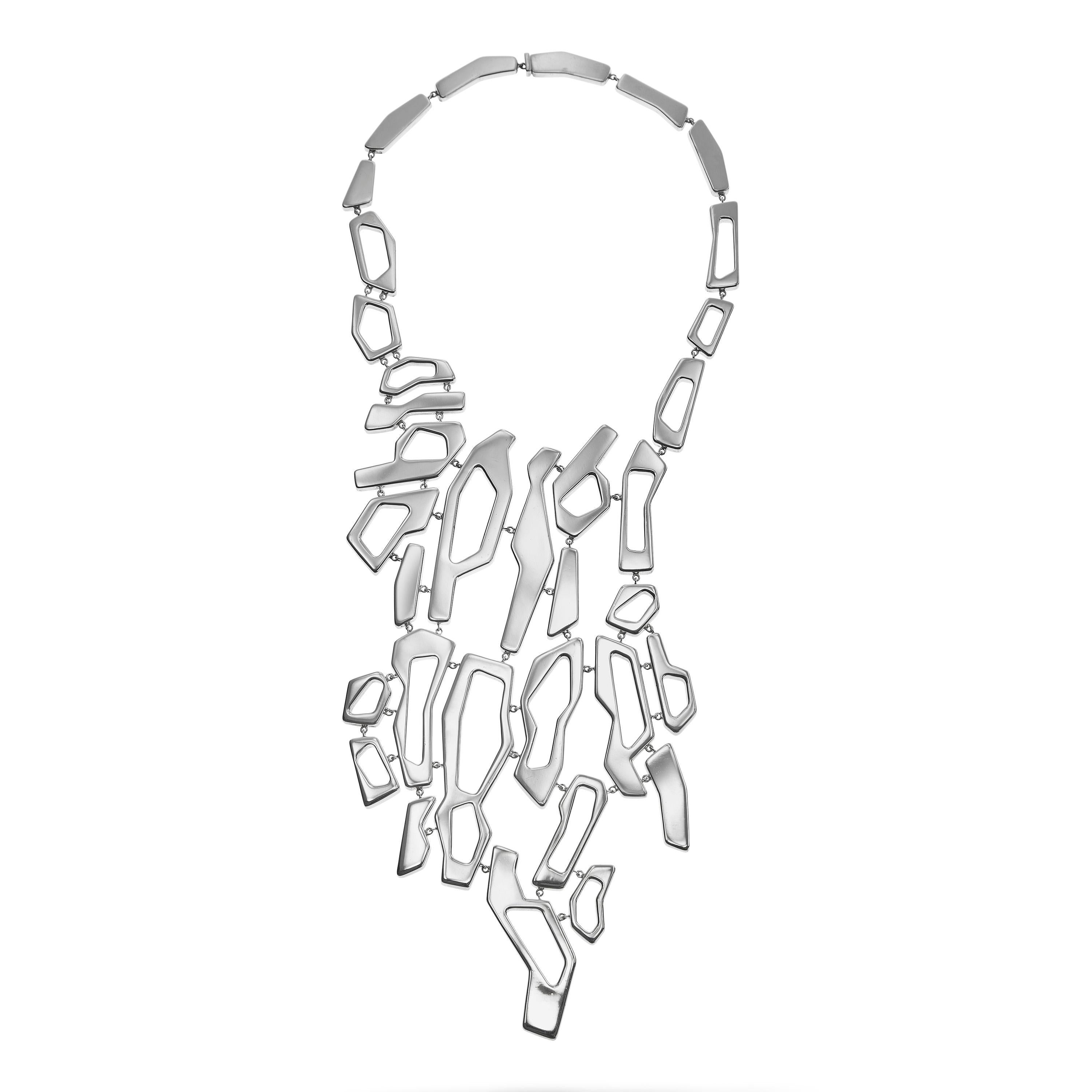Nathalie Jean Contemporary Sterling Silber Limited Edition Tropfen Halskette im Zustand „Neu“ im Angebot in Milan, Lombardia
