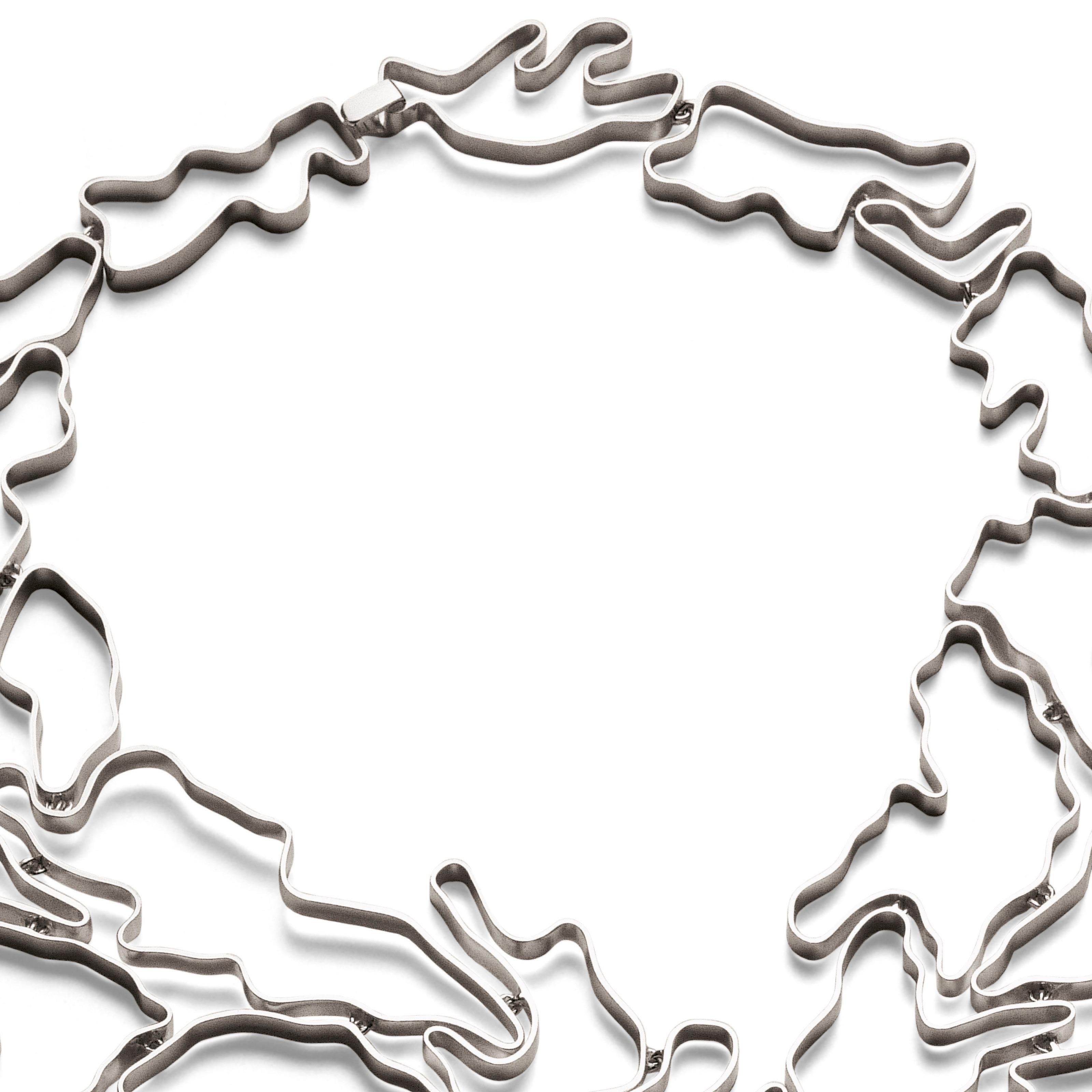 Nathalie Jean Contemporary Sterling Silver Limited Edition Drop Necklace für Damen oder Herren im Angebot