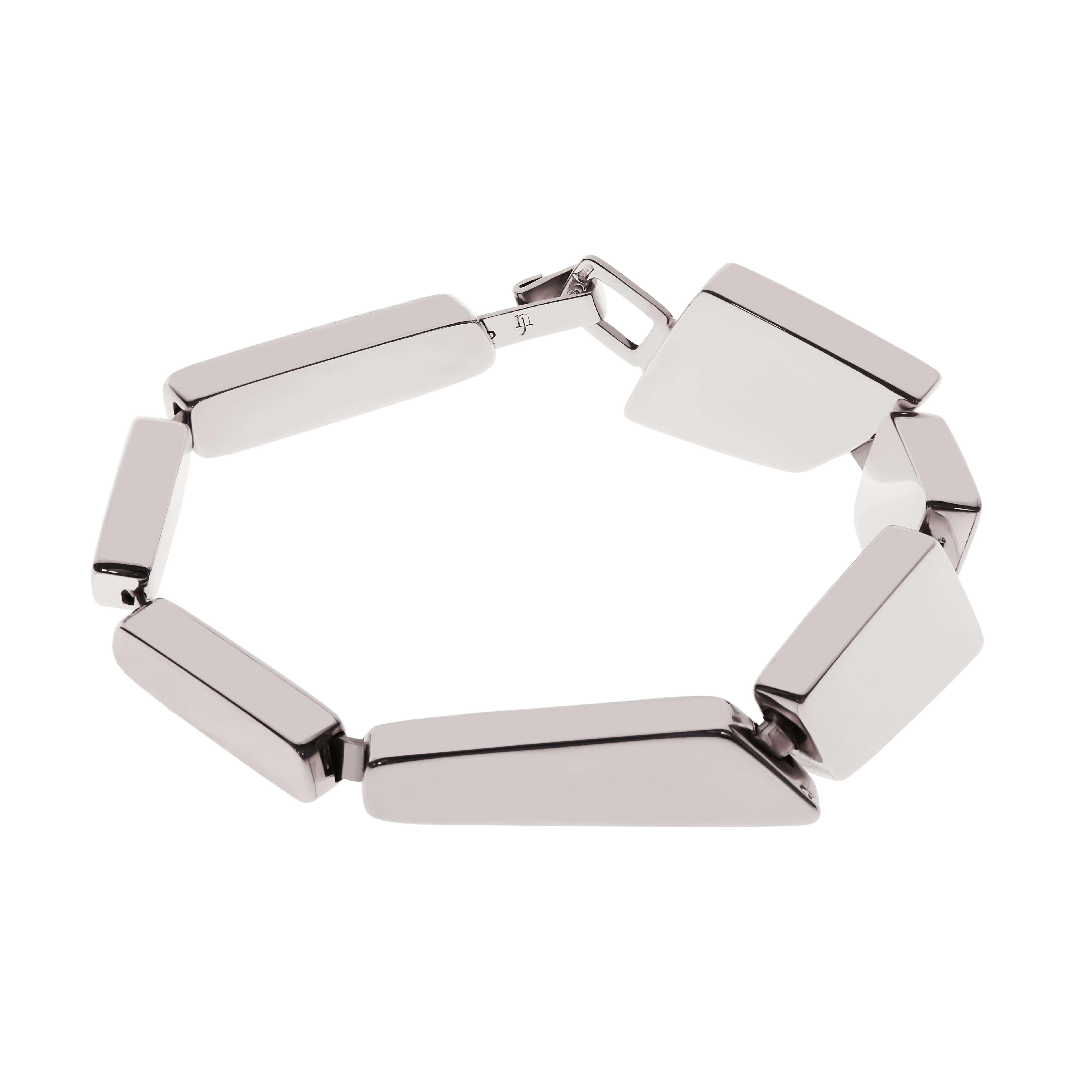 Nathalie Jean Contemporary Sterling Silver Limited Edition Link Bracelet For Sale 2