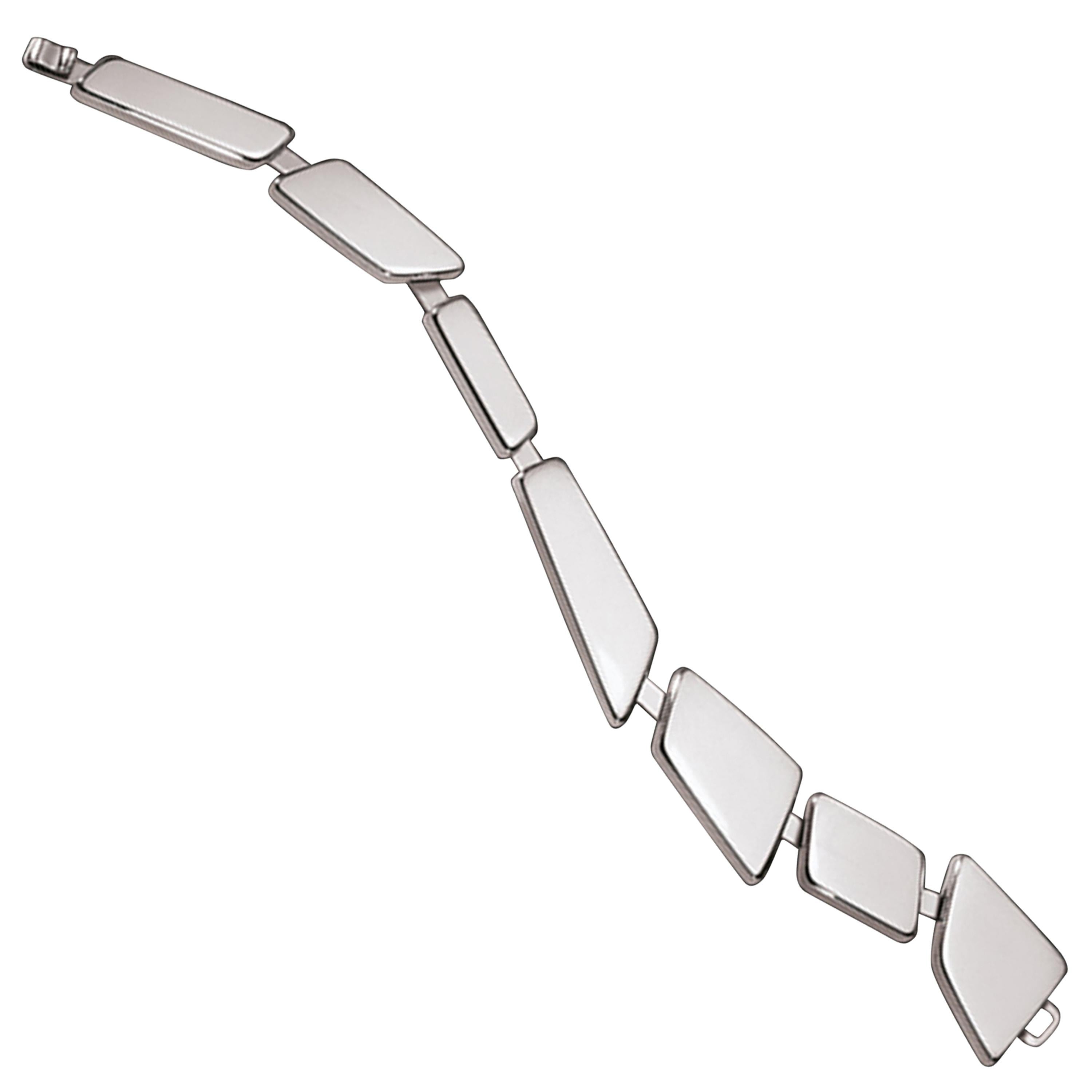 Nathalie Jean Contemporary Sterling Silver Limited Edition Link Bracelet For Sale