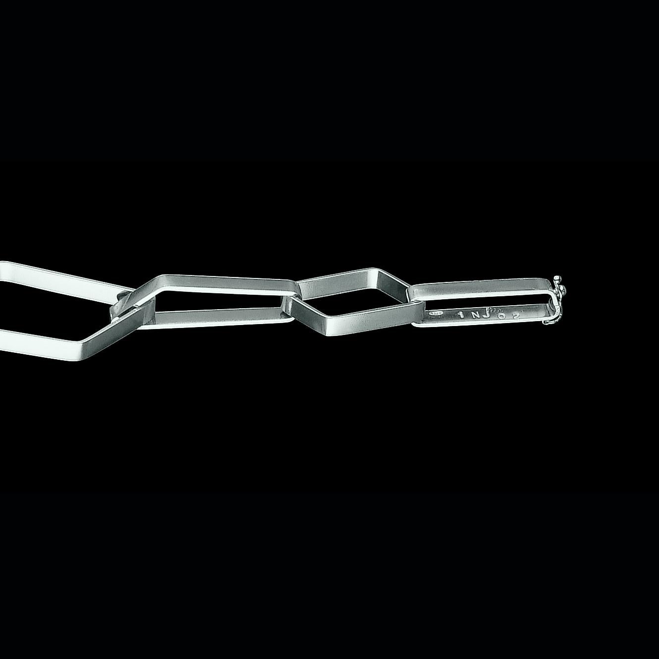 Nathalie Jean Contemporary Sterling Silver Limited Edition Link Chain Bracelet For Sale 1