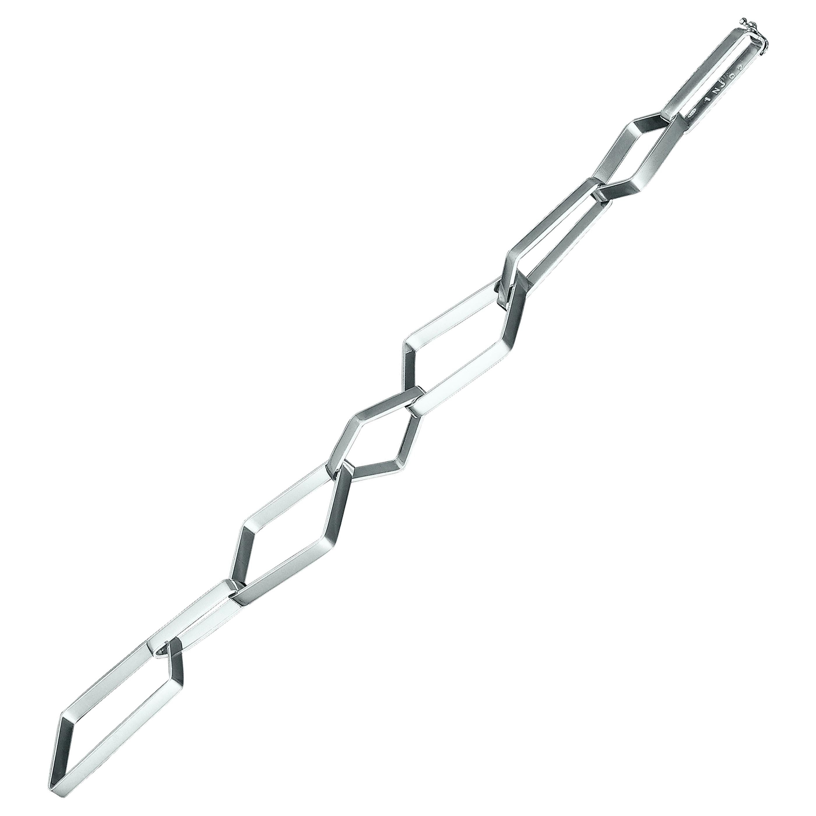 Nathalie Jean Contemporary Sterling Silver Limited Edition Link Chain Bracelet