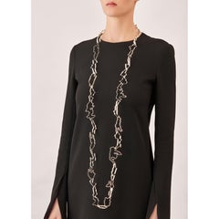 Nathalie Jean Limited Edition Sterling Silver Informe Long Chain Necklace 153cm
