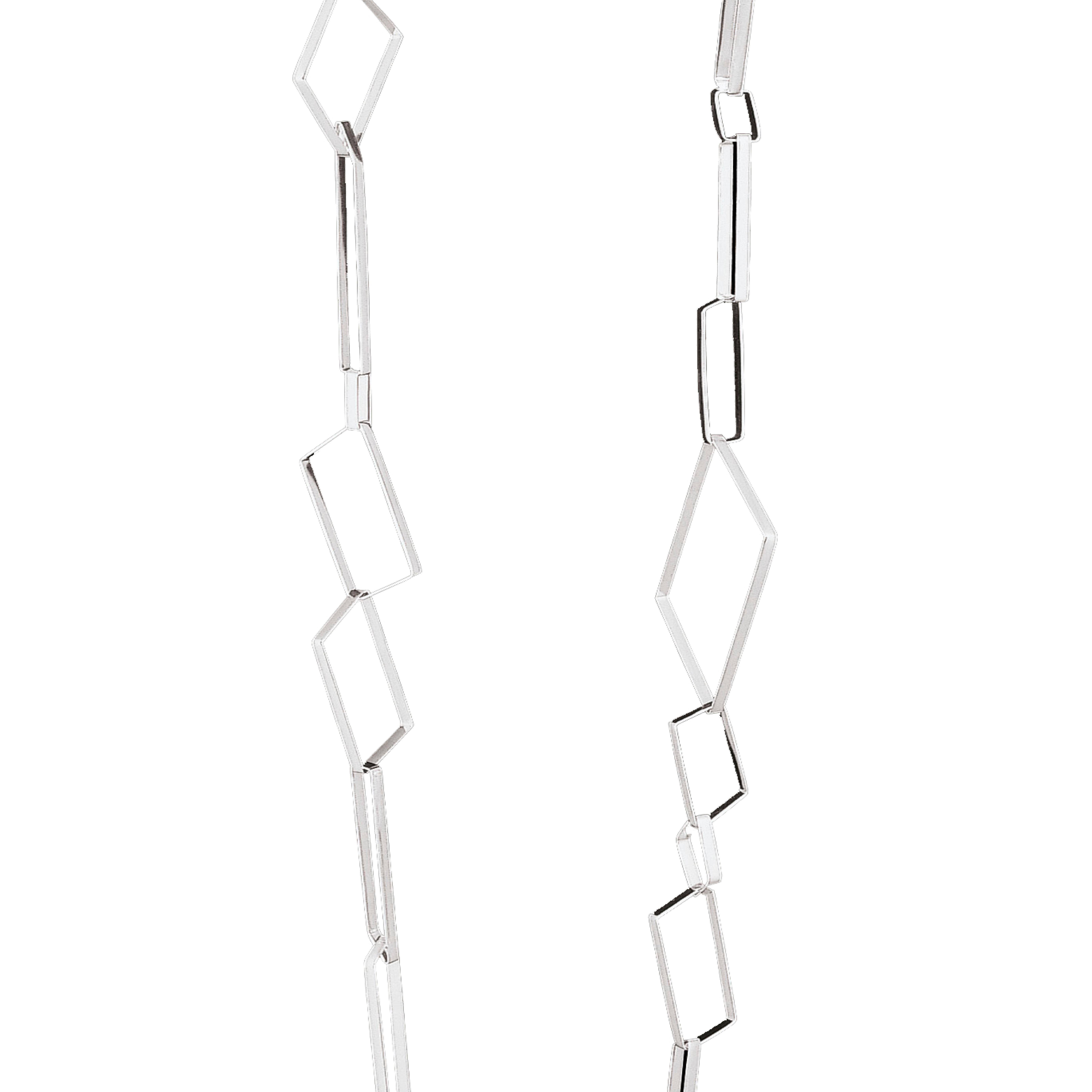 Women's or Men's Nathalie Jean Contemporary Sterling Silver Limited Edition Link Chain Necklace For Sale