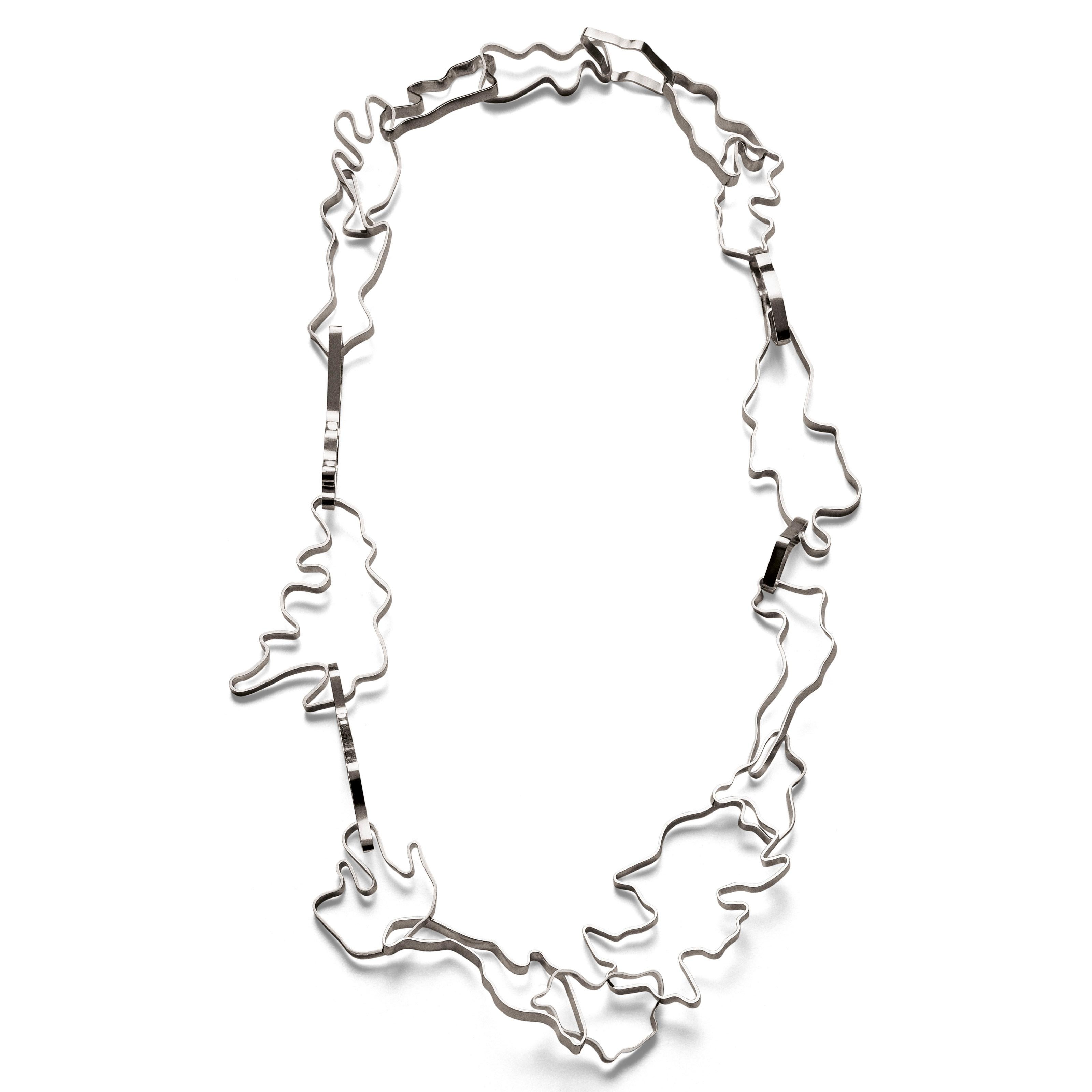 Nathalie Jean Contemporary Sterling Silver Limited Edition Link Chain Necklace For Sale 1