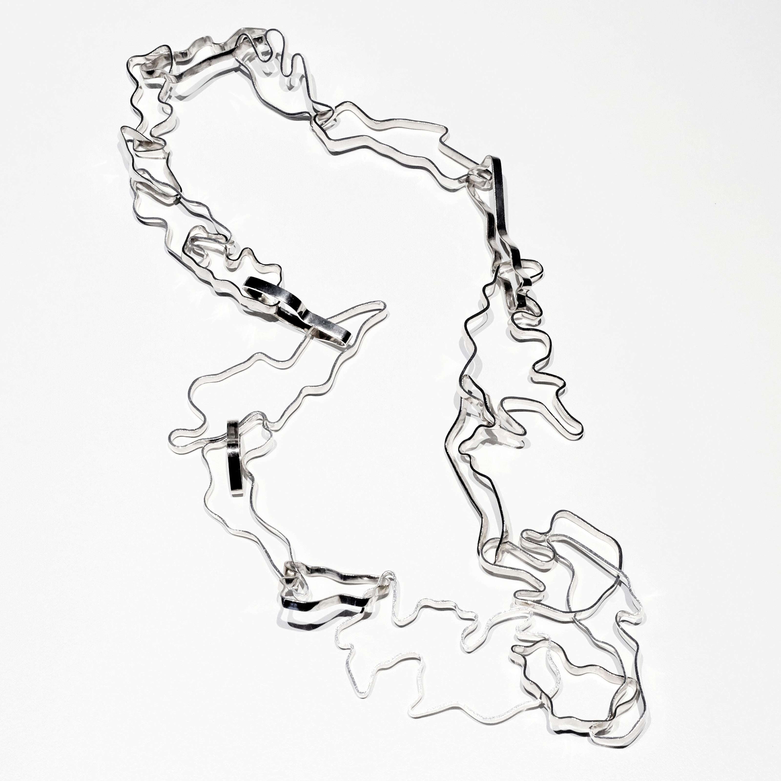 Nathalie Jean Contemporary Sterling Silber Limited Edition Link Kette Halskette im Angebot 1