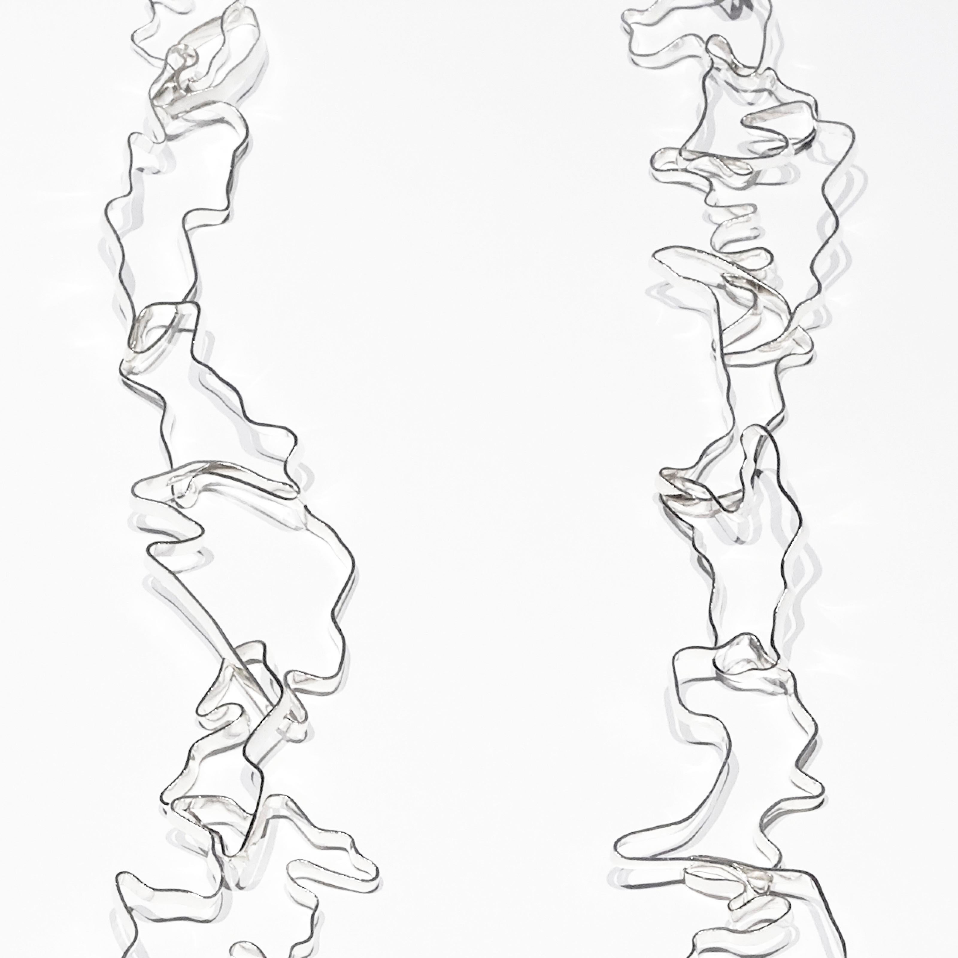 Nathalie Jean Contemporary Sterling Silver Limited Edition Link Chain Necklace For Sale 2