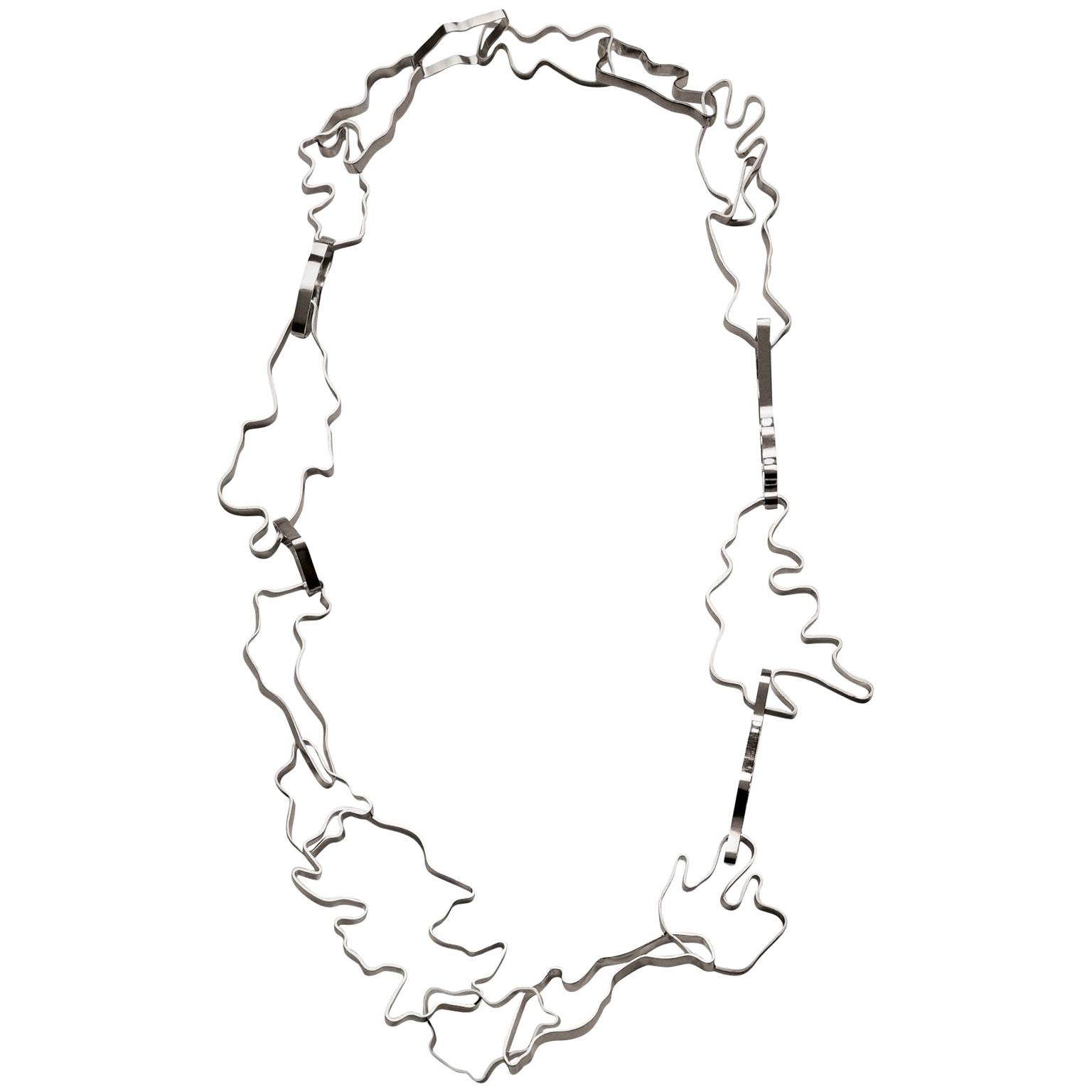 Nathalie Jean Contemporary Sterling Silver Limited Edition Link Chain Necklace
