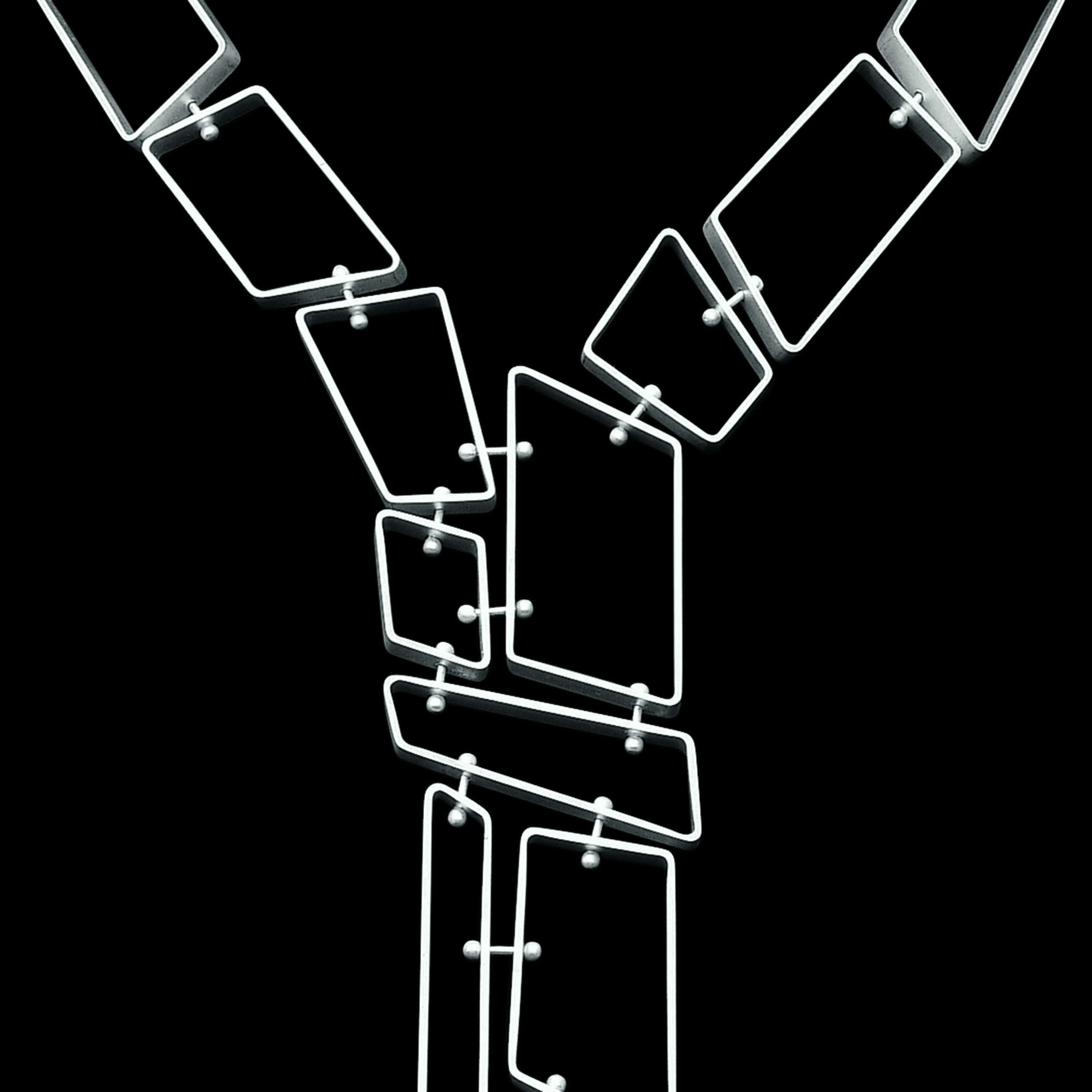 Nathalie Jean Contemporary Sterling Silver Limited Edition Link Drop Necklace im Zustand „Neu“ im Angebot in Milan, Lombardia