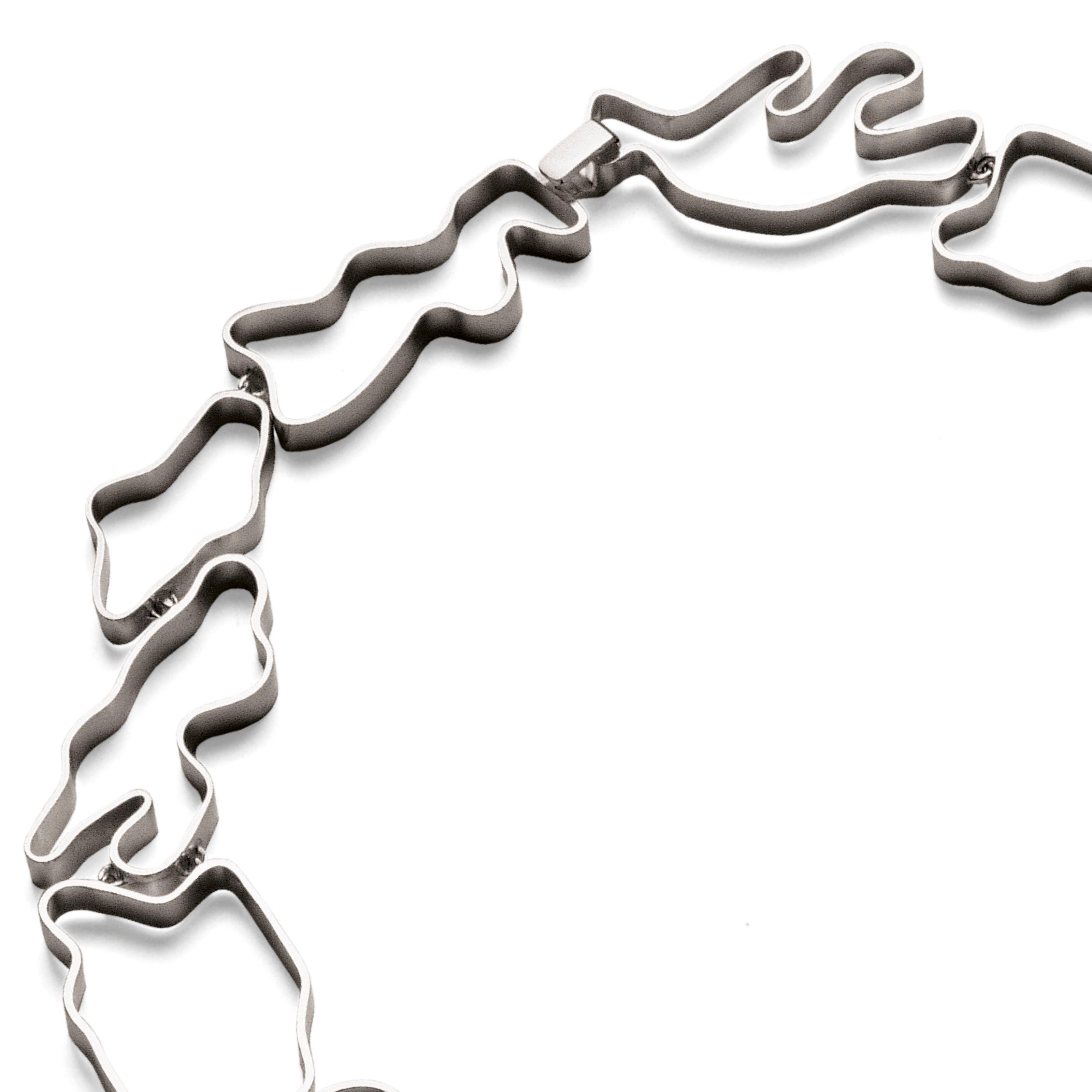Nathalie Jean Contemporary Sterling Silver Limited Edition Link Drop Necklace 1