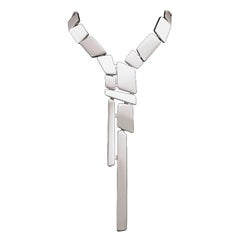 Nathalie Jean Contemporary Sterling Silver Limited Edition Link Drop Necklace