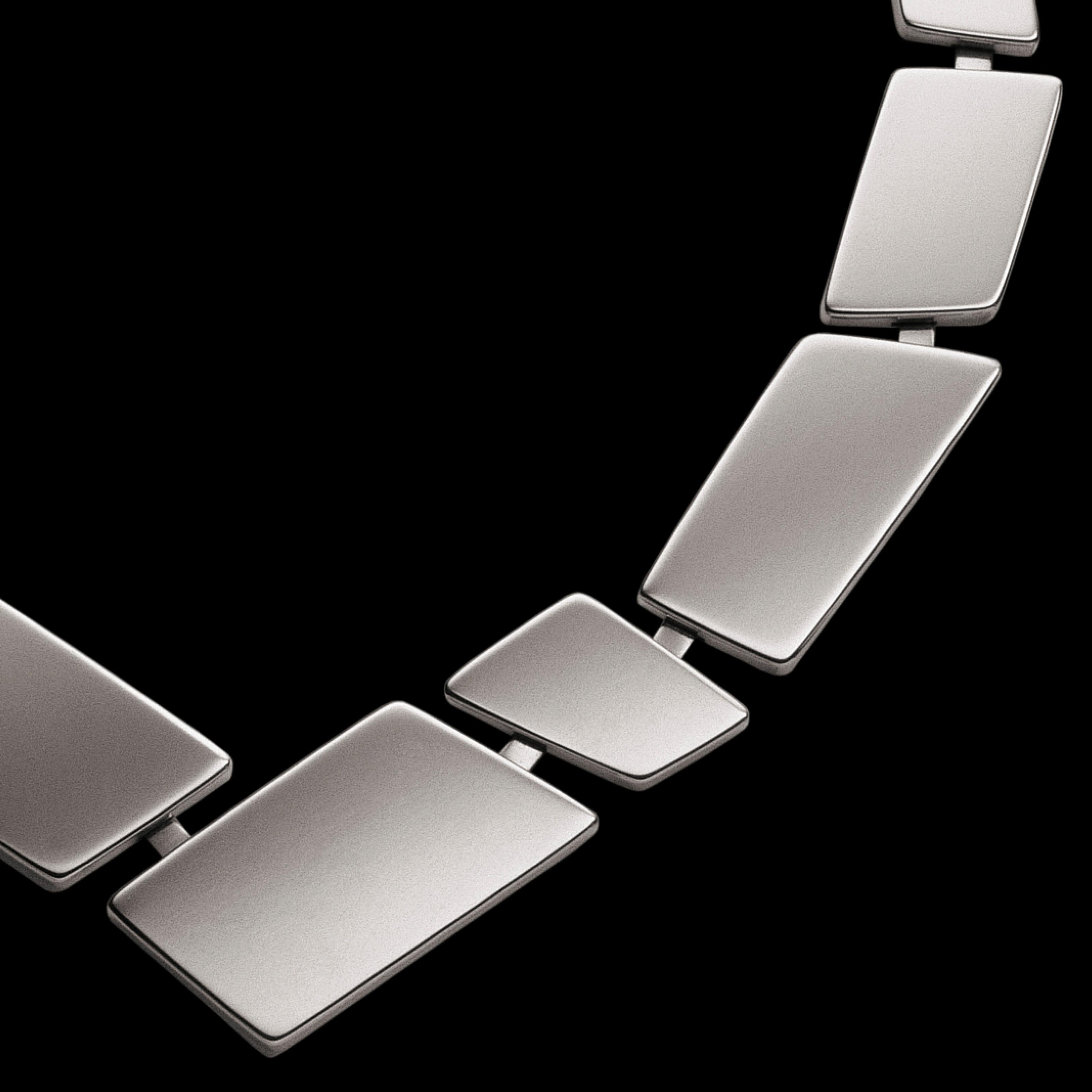 Nathalie Jean Contemporary Sterling Silver Limited Edition Link Halskette im Zustand „Neu“ im Angebot in Milan, Lombardia