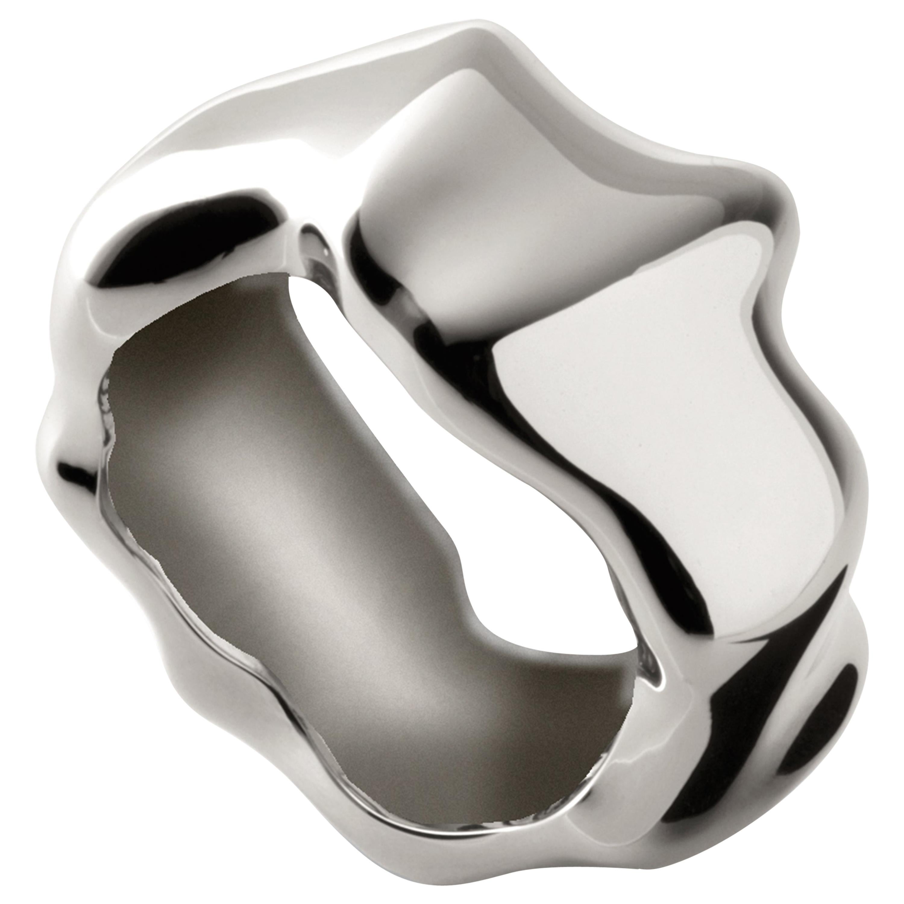 Nathalie Jean Contemporary Sterling Silver Sculpture Ring