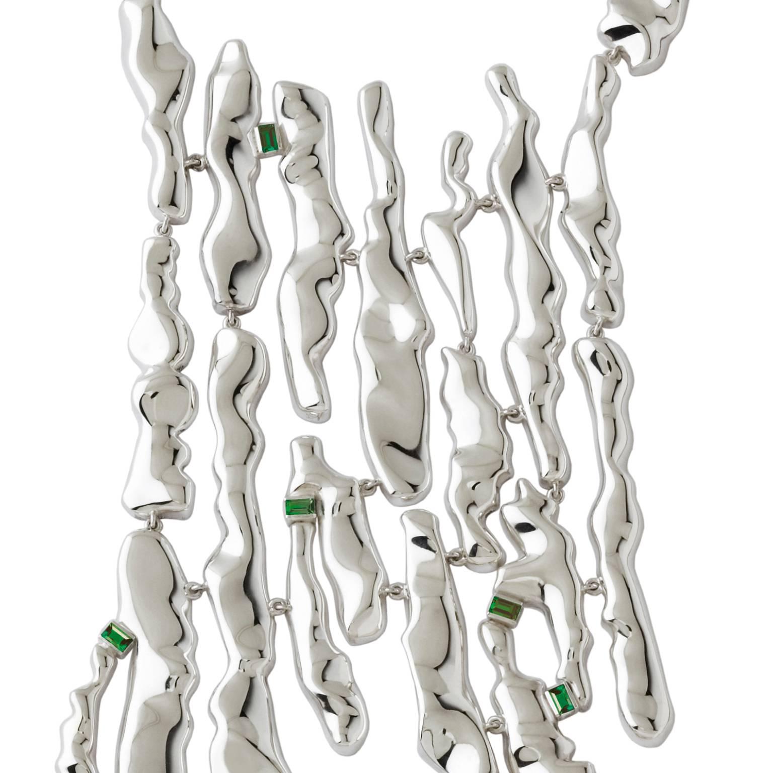 Nathalie Jean Contemporary Turmalin Sterling Silber Halskette (Zeitgenössisch) im Angebot