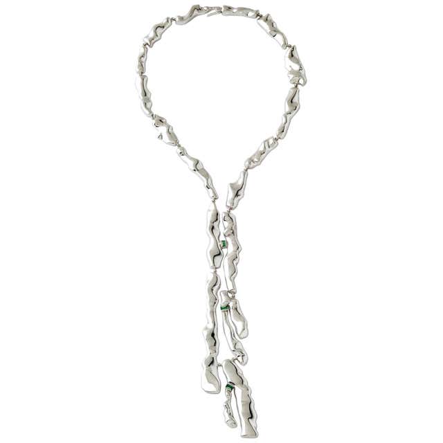Nathalie Jean Contemporary Rhodium-Plated Sterling Silver Link Choker ...