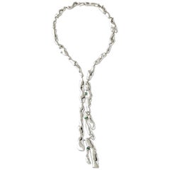 Nathalie Jean Contemporary Turmalin Sterling Silber Drop Link Halskette