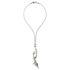Nathalie Jean Contemporary Tourmaline Sterling Silver Drop Pendant Necklace