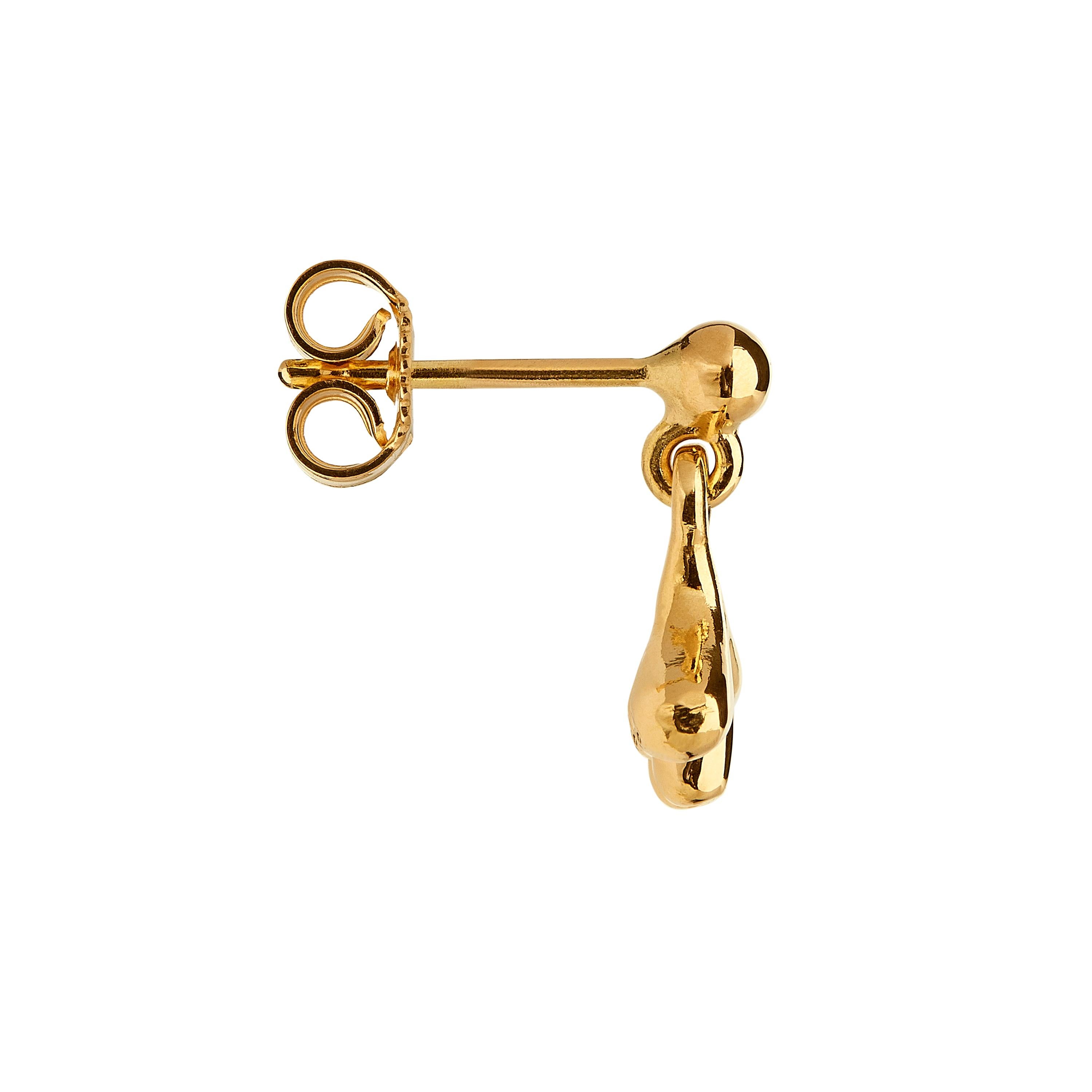 Nathalie Jean Contemporary Natural Style Yellow Gold Drop Dangle Earrings In New Condition For Sale In Milan, Lombardia