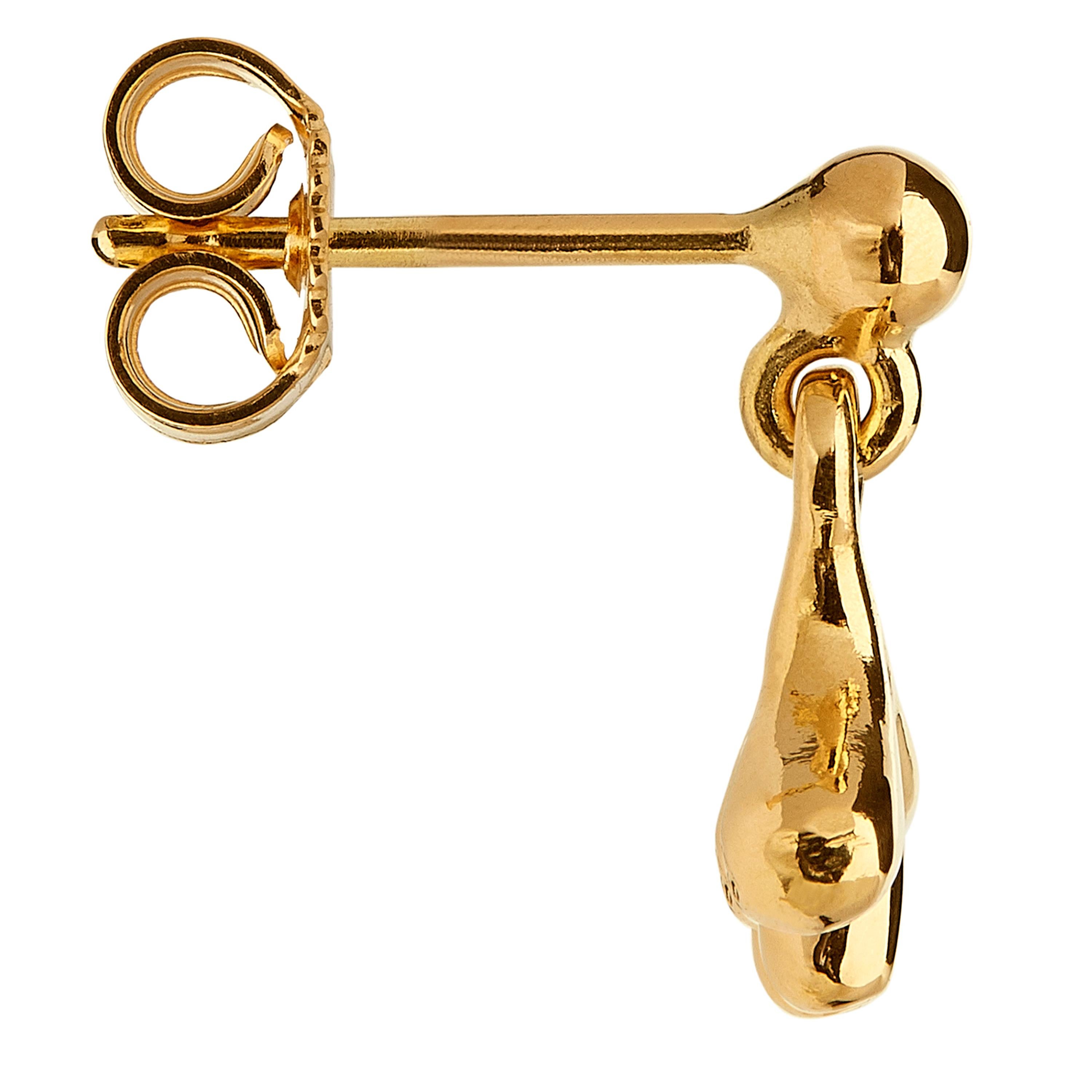 Nathalie Jean Contemporary Natural Style Yellow Gold Drop Dangle Earrings For Sale 1